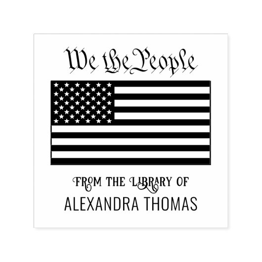 We the People USA American Flag Library Book Name セルフインキングスタンプ (デザイン)