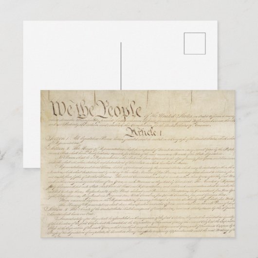 We the People USA Constitution Article 1 ポストカード (正面/裏面)