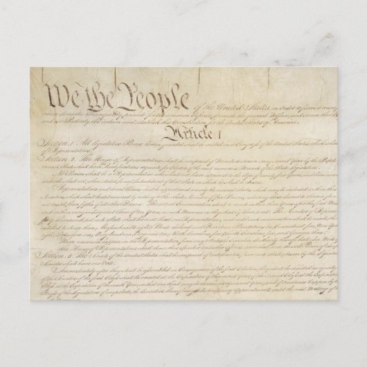 We the People USA Constitution Article 1 ポストカード (正面)