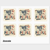 We the people vintage patriotic collage スクエアシール (シート)