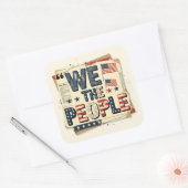 We the people vintage patriotic collage スクエアシール (封筒)