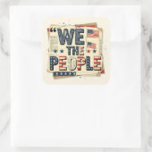 We the people vintage patriotic collage スクエアシール (バッグ)