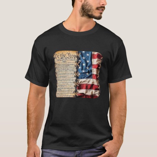 We The People with American Flag t shirt Tシャツ (正面)