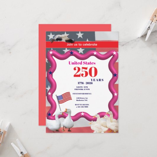 We The Silly Geese 250th Funny Celebration カード (正面/裏面インサイチュ)