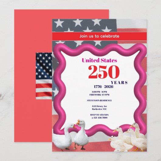 We The Silly Geese 250th Funny Celebration 招待状 (正面/裏面)