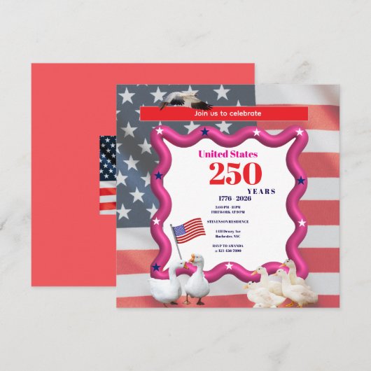 We The Silly Geese 250th Funny Celebration 招待状 (正面/裏面)