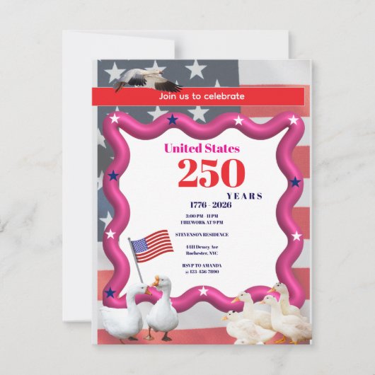 We The Silly Geese 250th Funny Celebration 招待状 (正面)