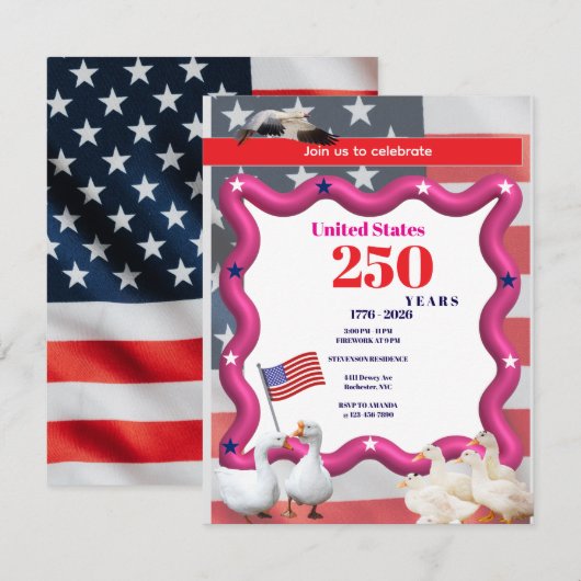 We The Silly Geese 250th Funny Celebration 招待状 (正面/裏面)