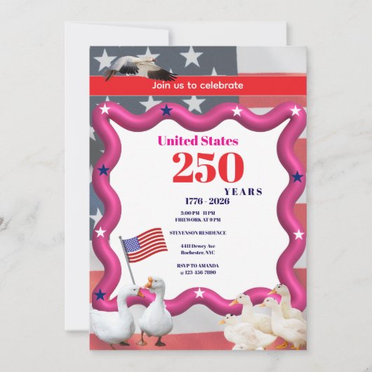 We The Silly Geese 250th Funny Celebration 招待状 (正面)