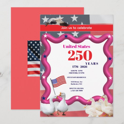 We The Silly Geese 250th Funny Celebration 招待状 (正面/裏面)