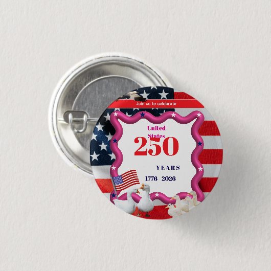 We The Silly Geese 250th Funny Celebration 缶バッジ (正面&裏面)