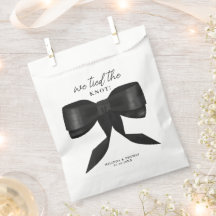 We Tied The Knot Black Bow Wedding