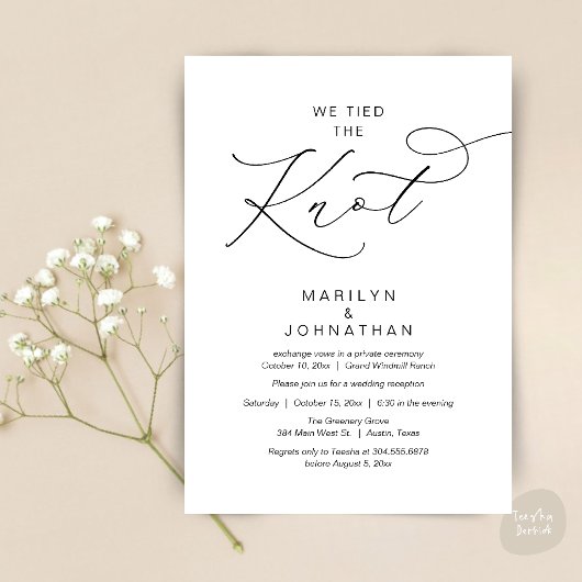 We tied the knot, Elopement Reception Dinner 招待状