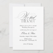 We Tied the Knot Elopement Wedding Reception 招待状 (正面)