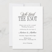 We Tied the Knot Elopement Wedding Reception 招待状 (正面)