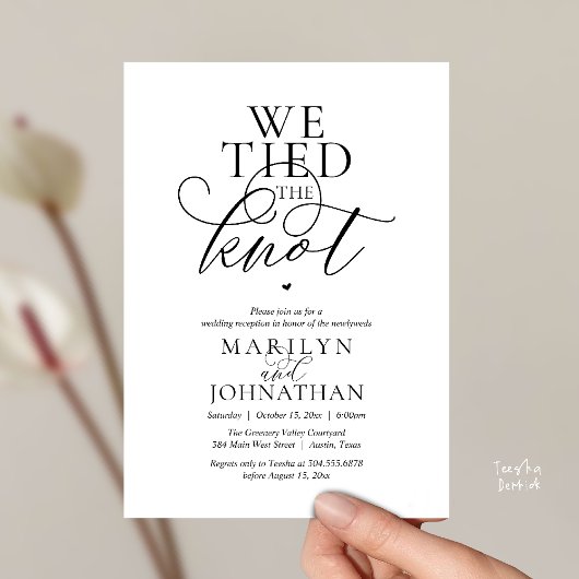 We Tied The Knot, Modern Classy Wedding Reception 招待状