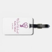 We tied the knot pink heart knots name date romant ラゲッジタグ (裏面横)