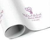 We tied the knot pink heart knots name date romant ラッピングペーパー (ロールコーナー)