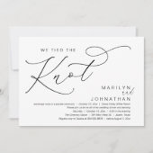 We Tied The Knot, Wedding Elopement Dinner Party 招待状 (正面)