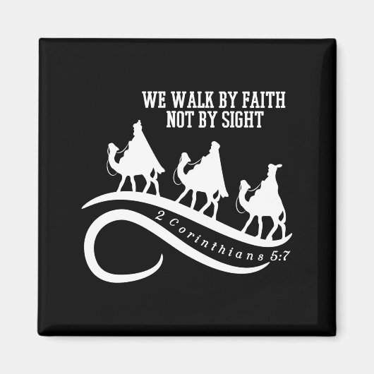 We Walk By Faith Not By Sight Christian Christmas マグネット (正面)