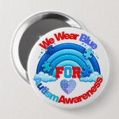 We Wear Blue Autism Awareness Pin Button Badge 缶バッジ (正面&裏面)