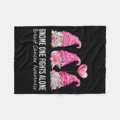 We Wear Pink Gnome Gnomies Breast Cancer Awareness フリースブランケット (正面(横))