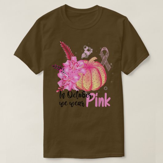 We Wear Pink Pumpkin Breast Cancer Pumpkins Lover  Tシャツ (デザイン正面)