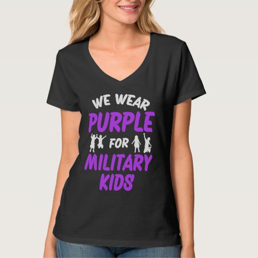 We Wear Purple For Military Kids Tシャツ (正面)