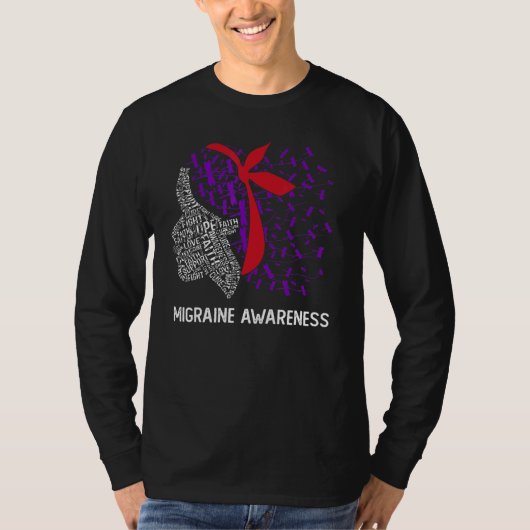 We Wear Purple & Red For Migraine Awareness Tシャツ (正面)