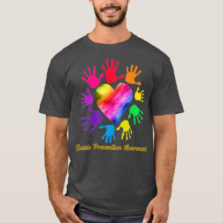 We Wear Rainbow Heart For Suicide Prevention Aware Tシャツ