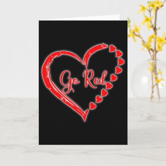 We Wear Red At February Go Red Heart Disease Aware カード (黄色い花)