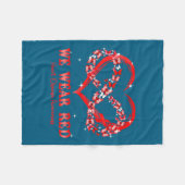 We Wear Red Butterfly Heart Heart Disease Awarenes フリースブランケット (正面(横))