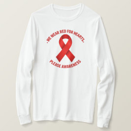 We Wear Red for Hearts – Red Ribbon Awareness Tシャツ