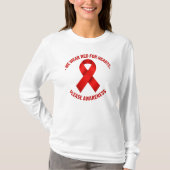 We Wear Red for Hearts – Red Ribbon Awareness Tシャツ (正面)
