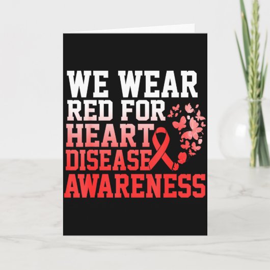 We Wear Red For Women Heart Disease Awareness Hear カード (正面)