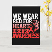 We Wear Red For Women Heart Disease Awareness Hear カード (黄色い花)