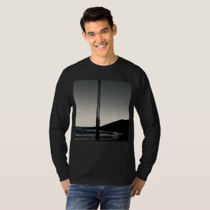 We Were wタイトルメンズブラックロングスリーブシャツ Tシャツ