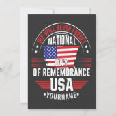 We Will Never Forget National Day of Remembrance サンキューカード (正面)