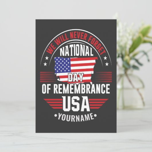 We Will Never Forget National Day of Remembrance サンキューカード (スタンド正面)