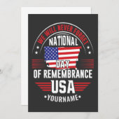 We Will Never Forget National Day of Remembrance サンキューカード (正面/裏面)