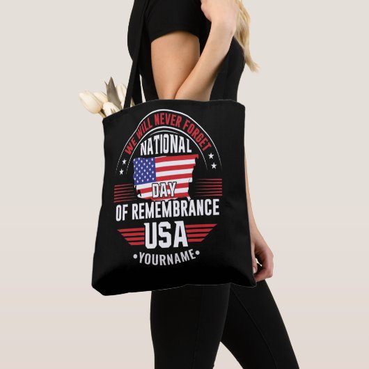 We Will Never Forget National Day of Remembrance トートバッグ (クローズアップ)