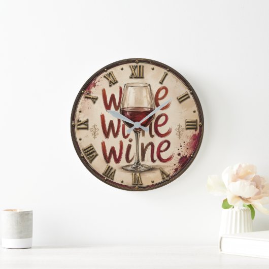 We Wine ラージ壁時計 (ホーム)