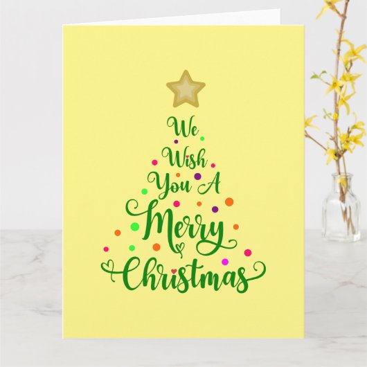 We wish you a merry Christmas カード (黄色い花)