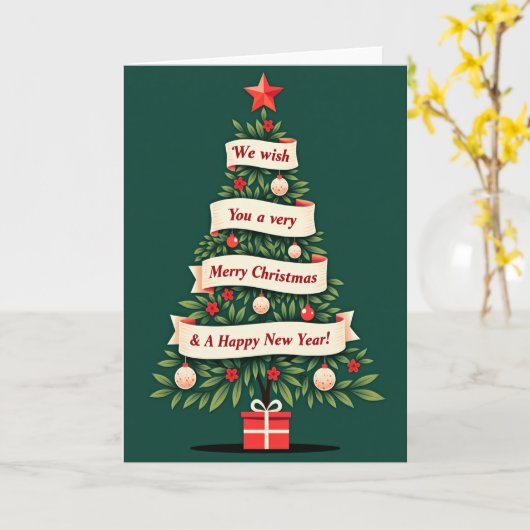 We Wish You a Merry Christmas New Year カード (黄色い花)