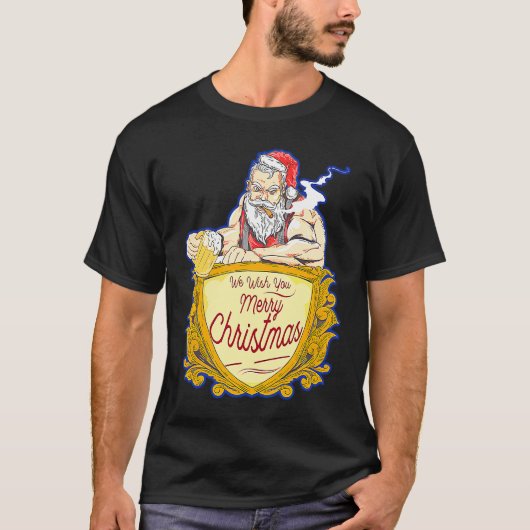 We Wish you Merry Christmas costumes Santa Claus Tシャツ (正面)