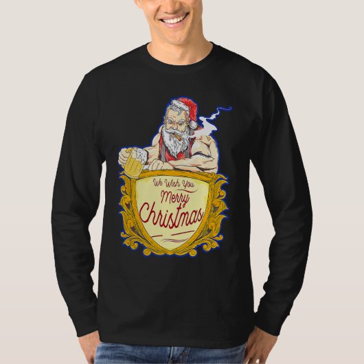 We Wish you Merry Christmas costumes Santa Claus Tシャツ (正面)