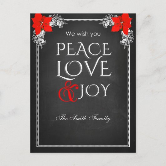 We wish you peace love & joy シーズンポストカード (正面)