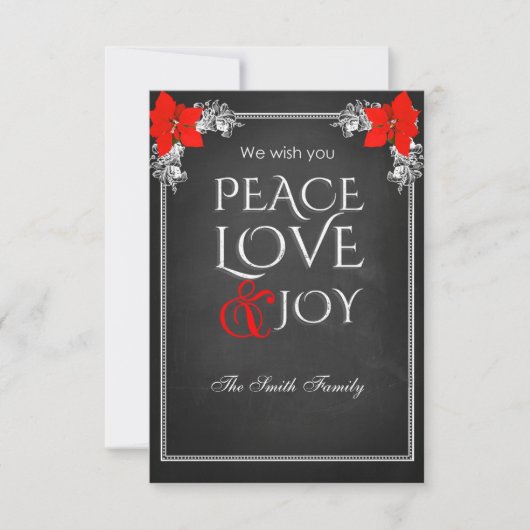 We wish you peace love & joy 招待状 (正面)