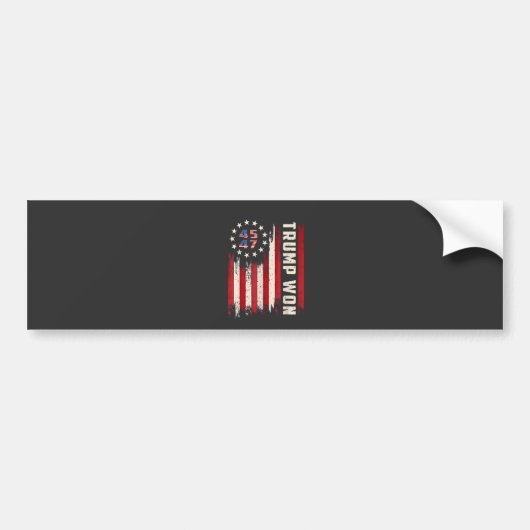 We Won TRUMP INAUGURATION American Flag  バンパーステッカー (正面)