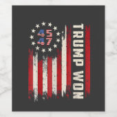We Won TRUMP INAUGURATION American Flag  ワインラベル (シングルラベル)